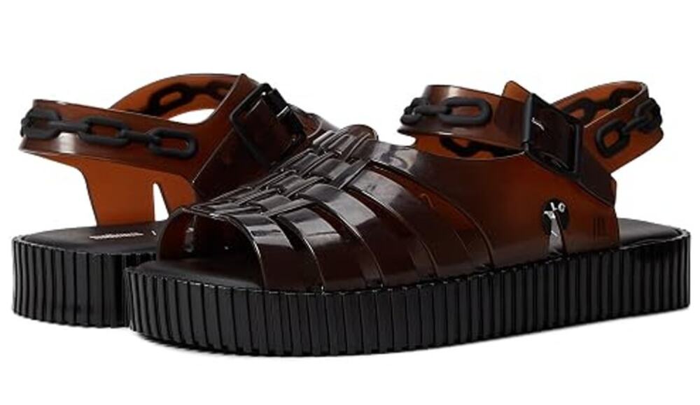 Melissa Womens Francxs + A LA Garconne Sandals Size 6 EU 37 Brown Black NIB